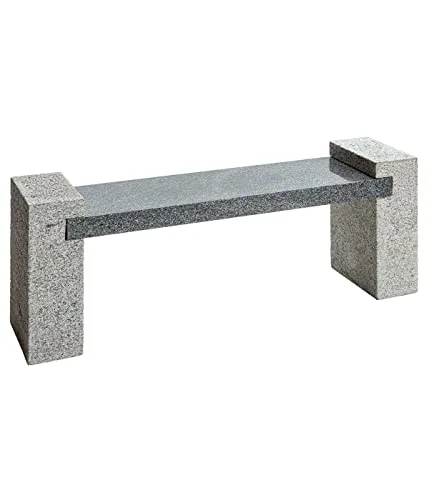 Dehner Gartenbank 2-Sitzer aus Granit - Gartendeko: Wetter- und frostbeständige Gartenbank aus massivem Granit, ideal für entspannte Pausen zu zweit mit stilvollem Design.