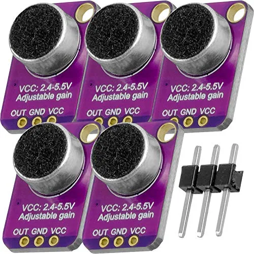 AZDelivery 5 x GY-MAX4466 Elektret Mikrofon Amplifier, Mikrofonverstärker Breakout Sensor MAX4466 kompatibel mit Arduino und Raspberry Pi inklusive E-Book!