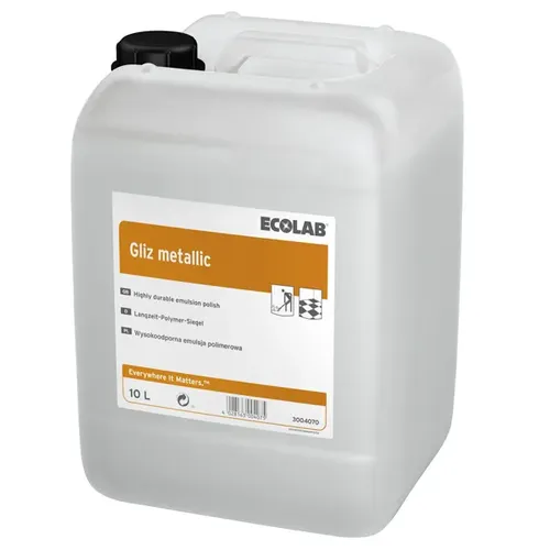 Ecolab Gliz metallic 10 L - Strapazierfähige Selbstglanzdispersion - WLAN-Zubehör, ideal für alle wasserbeständigen Belagsarten, bietet rutschhemmenden Schutz und langanhaltenden Glanz für eine ökonomische Unterhaltsreinigung.