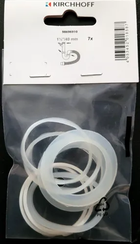 Siphondichtungs-Sortiment für Spültisch  1 ½"/40 mm Silikon 7-teilig Kirchhoff