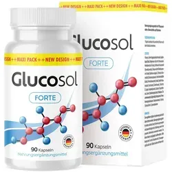 Glucosol Forte Kapseln | 90 Kapseln mit Pflanzenextrakten und Vitaminen - Nahrungsergänzungsmittel für Frauen und Männer, unterstützt die Gesundheit mit wertvollen Pflanzenextrakten, Mineralstoffen und Vitaminen.