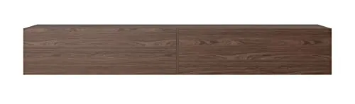 Selsey TV-Schrank BISIRA hängend - TV-Halterungen in dunkler Holzoptik Walnuss, mit 2 grifflosen Klapptüren für einen modernen, minimalistischen Look und einfache Wandmontage.