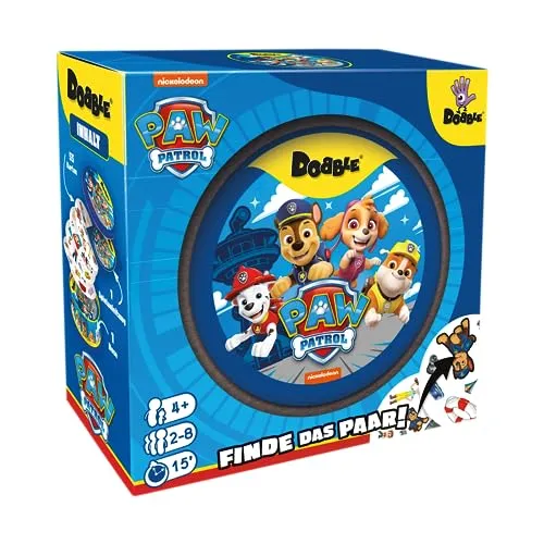Dobble Paw Patrol (Eco Sleeve) - Spaß für die ganze Familie - Gesellschaftsspiel für 2-8 Spieler, fördert Reaktionsschnelligkeit und Teamgeist, ideal für Paw Patrol Fans!