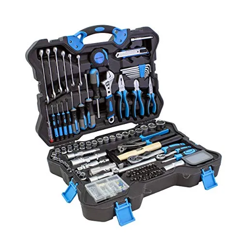 Karcher Werkzeugkoffer - 135-teiliges Werkzeugset - Schraubenschlüssel und mehr im 135-teiligem Set, ergonomische Griffe für sicheren Halt und minimierte Verletzungsgefahr, ideal für Einsteiger und Hobby-Bastler.
