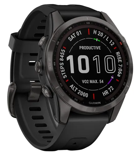 Garmin fēnix 7S Sapphire Solar GPS Uhr - Höhenmesser mit Solar-Ladelinse und Touchscreen-Display, ideal für Abenteuer und Outdoor-Aktivitäten.
