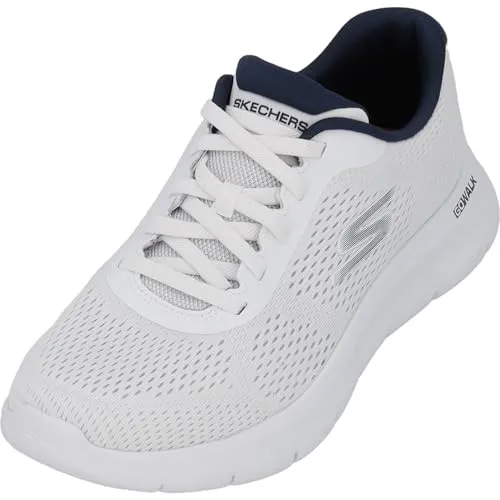 Skechers Herren GO Walk Flex Remark Sneaker, Weiß, 46 EU - Herren-Sneaker mit Stretch Fit Mesh für optimale Atmungsaktivität und einer komfortablen Air-Cooled Goga Mat Einlegesohle für herausragende Dämpfung und Rückfederung.