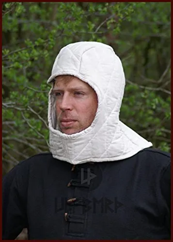 Ulfberth - Gepolsterte Kopfhaube in Naturfarbe für Mittelalter-Reenactment und LARP, Größe M - Authentische gepolsterte Unterhaube aus robustem Material, ideal für Mittelalter-Reenactment und LARP. Bietet hohen Tragekomfort unter Helmen und ist ein unverzichtbares Accessoire für historische Nachstellungen.