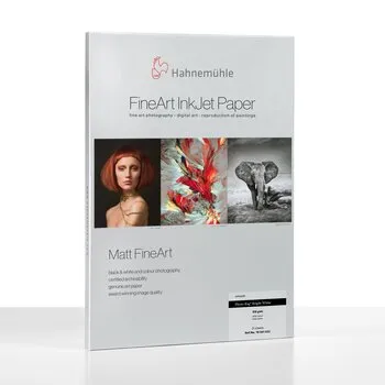 Hahnemühle Inkjet-Papier Photo Rag Bright White A3 - Fotopapier aus 100%-Baumwolle, ideal für hochwertige Inkjet-Drucke. Mit matter Optik und beeindruckender Bildtiefe für professionelle Ergebnisse.