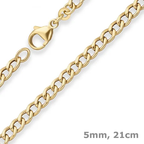 5mm Panzerkette Goldarmband 21cm aus 333 Gold - Elegantes Armband aus 333 Gold mit einer Länge von 21 cm. Ideal für jeden Anlass und vielseitig kombinierbar. Hochwertige Verarbeitung für stilvollen Armschmuck.