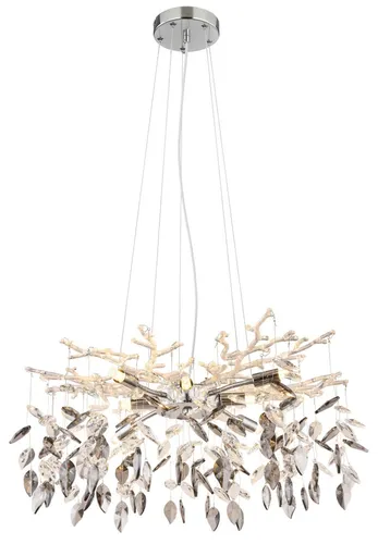 GLOBO 64133-8 HÄNGELEUCHTE KRONLEUCHTER - Moderner 8-flammiger Pendelleuchter mit eleganter Kristalldeko, ideal für stimmungsvolle Beleuchtung in Esszimmer, Foyer oder Wohnzimmer.