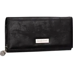 JENNIFER JONES Damen Geldbörse Geldbeutel Brieftasche Portmonee XXL Schwarz (1109) - Schwarz