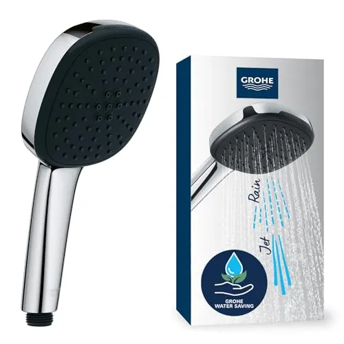 GROHE Vitalio 110 Handbrause - Handbrause mit 2 Strahlarten, wassersparend (6l/min), energieeffizient und umweltfreundlich. Einfache Montage und Pflege dank GROHE SpeedClean Silikondüsen.