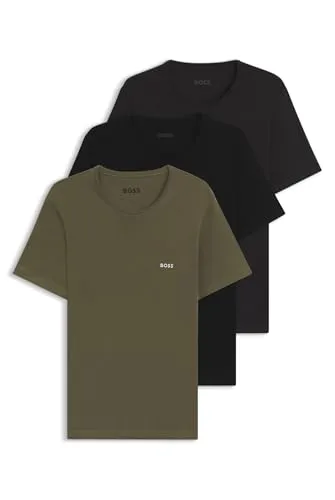 BOSS T-Shirt "TShirtRN 3P Classic" für Herren - Herren-Shirts im 3er-Pack, casual und bequem aus 100% Baumwolle mit BOSS Stickerei für einen stilvollen Look.