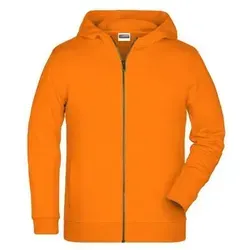 Children's Zip Hoody Sweat-Jacke mit Kapuze und Reißverschluss orange, Gr. S