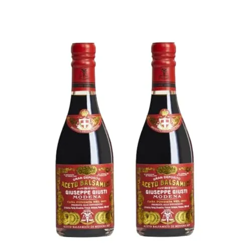 Giuseppe Giusti Il Denso, Aceto Balsamico di Modena (2x250ml) - Essige: Cremiger Balsamico mit süßem Nachgeschmack, ideal für Meeresfrüchte, Käse und als Aperitif.