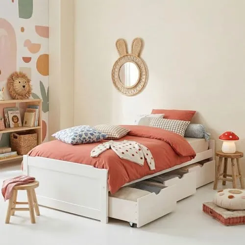 IDIMEX Funktionsbett MIA – Jugendbett mit Stauraum 90x190 - Praktisches Funktionsbett MIA aus massivem Kiefernholz mit 3 Schubladen für zusätzlichen Stauraum. Ideal für Kinderzimmer, bietet Platz zum Schlafen und Spielen.
