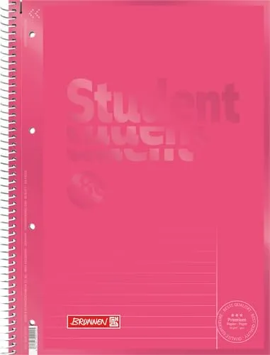 BRUNNEN Collegeblock Premium Student Colour Code | A4, Lineatur 25, 80 Blatt, tulip
