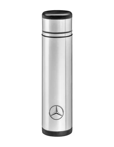 Mercedes Benz Isolierkanne Thermoskanne, doppelwandig aus Edelstahl - Isolierkanne aus Edelstahl mit doppelwandiger Bauweise, ideal für heiße und kalte Getränke, elegante Silberfarbe, perfekt für unterwegs oder zu Hause.