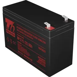 T6 Power Akku NP12-9, 12V, 9Ah - Ersatzbatterie für USV-Geräte, ideal für unterbrechungsfreie Stromversorgung mit 9 Ah Kapazität für zuverlässige Energie.