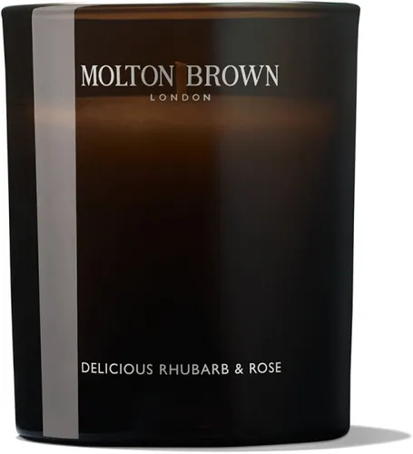 Molton Brown Delicious Rhubarb & Rose Duftkerze - Duftkerze in 190 g, verführt mit Aromen von Rhabarber, Zitrone und Rose. Perfekt für eine sommerliche Atmosphäre in Ihrem Zuhause.