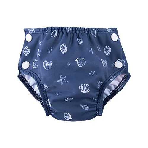 Popolini Badewindel Sea Shells ideal für Badeausflug und Babyschwimmen (L ~8-15 kg)
