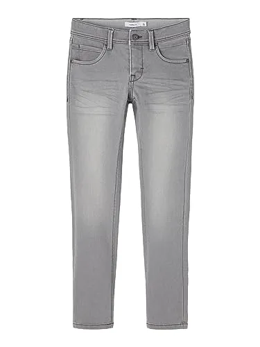 Name It Slim-fit-Jeans Silas grau 122 - Stylische Kinderhosen aus 72% Baumwolle, mit bequemem Slim-Fit-Schnitt und nachhaltiger Bio-Baumwolle für optimalen Tragekomfort.