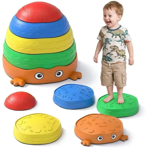 NEOLYMP Balanciersteine Kinder 5er Set – Rutschfeste Trittsteine für Bewegungsspiele - Balanciersteine im 5er Set für Kinder ab 2 Jahren – ideal für Indoor und Outdoor. Fördern spielerisch Balance und Koordination. Robustes Material, rutschfeste Unterseite für sicheren Stand. Perfekt für kreative Bewegungsspiele.