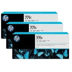 Original HP Tinte Patrone 771C hell grau 3er Pack - Druckerpatronen für HP DesignJet Z 6200, 775 ml pro Patrone, ideal für hochwertige Drucke mit lebendigen Farben und erstklassiger Druckqualität.