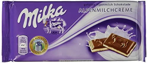 Milka Alpen-Milch-Creme Schokolade 5er Pack (5 x 100 g) - Genießen Sie die zarte Milka Alpen-Milch-Creme Schokolade im praktischen 5er Pack. Perfekt für süße Momente und als Snack für unterwegs.