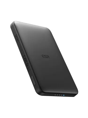 ESR Magnetic Powerbank 5000mAh Qi2 - Schwarz - Powerbank Akku mit 5000 mAh, ultra-schlankem Design und 15W Schnellladung für sicheres, effizientes Laden von iPhone und MagSafe-kompatiblen Geräten.