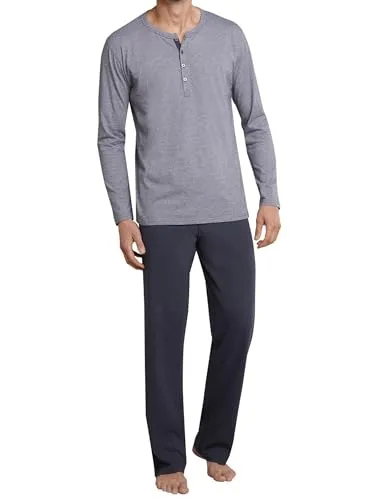 Schiesser Pyjama Herren Jersey grau, 98 520708-0001-00980 - Schlafanzug für Herren aus hochwertigem Jersey, ideal für gemütliche Nächte und entspannte Tage zuhause. Genießen Sie Komfort und Langlebigkeit in einem stilvollen Design.