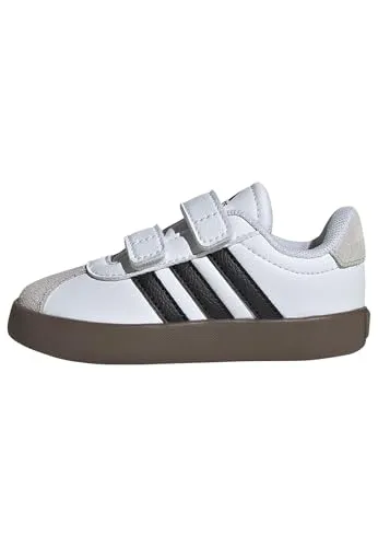 adidas VL COURT 3.0 KIDS Klettschuh - Halbschuhe für Kinder, inspiriert vom adidas samba-Design, mit praktischem Klettverschluss für einfaches An- und Ausziehen.