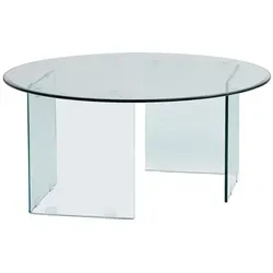 Vente-Unique Couchtisch Adamo, Transparent aus Sicherheitsglas, Rund, 90x41 cm - Eleganter Couchtisch aus hochwertigem Sicherheitsglas, ideal für modernes Wohnen. Bringt Licht und Stil in Ihr Wohnzimmer.