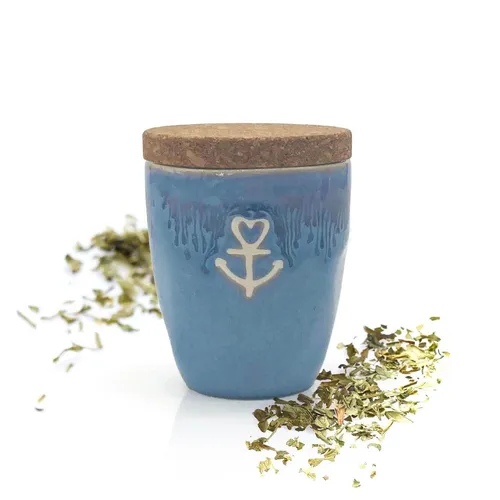 MEA living Gewürz im Espressobecher Stoneware maritim blau Italienische Kräuter