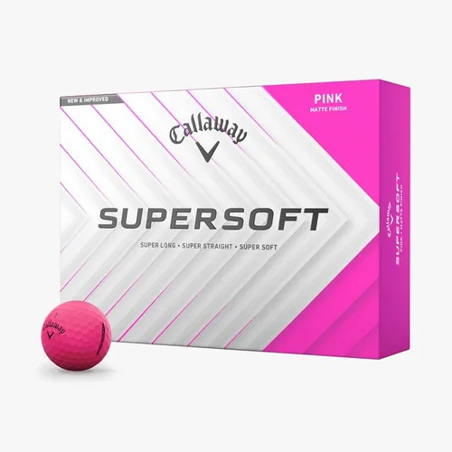 Callaway Golfball Supersoft 2025 Pink - 1 Dutzend - Hochwertige Golfbälle mit weichem Gefühl und hoher Distanz. Der Hybrid Cover sorgt für optimale Kontrolle und Spin bei Annäherungsschlägen. Ideal für Golfer, die Leistung und Komfort schätzen.