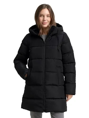 TOM TAILOR Puffer-Jacke 1049103 - Lange, gesteppte Puffer-Jacke aus wasserabweisendem Material mit praktischen Taschen und seitlichen Reißverschlüssen für mehr Bewegungsfreiheit. Ideal für Outdoor-Aktivitäten.
