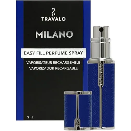 Milano Easy Fill Perfume Sprayrisateur Rechargeable - Luxuriöser Taschenzerstäuber von Travalo, 65 Sprühstöße, 5ml Inhalt und hochwertige Verarbeitung – ideal für die perfekte Duftauffrischung unterwegs.