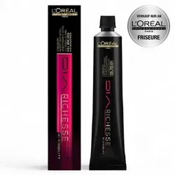 L'Oreal DIA Richesse Intensivtönungscreme 50ml - L'Oreal DIA Richesse Intensivtönungscreme 50ml bietet brillante Reflexe und ein strahlendes Farbergebnis. Ideal für sanfte Farbauffrischung und bis zu 70% Abdeckung von weißen Haaren. Perfekt für Pflege und Farbveränderung.