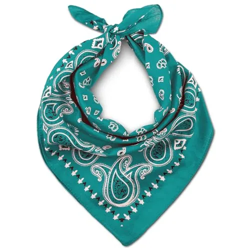 LOVARZI Bandana Grün Teal Blau für Herren & Damen - Motorrad Tuch Gesicht - Vielseitiges Kopftuch Herren Sommer & halstuch herren