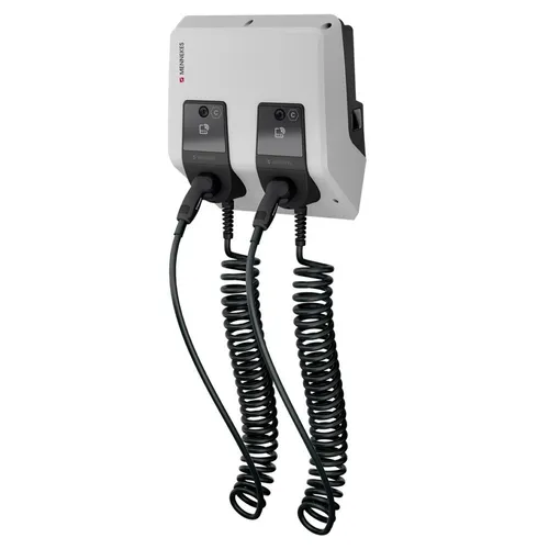 Mennekes E-Mobil Wallbox Amtron AMTProf+TCX PnC22C2 - Wallbox für das gleichzeitige Laden von zwei Elektrofahrzeugen, ideal für halböffentliche Bereiche mit intelligentem Energie- und Lastmanagement.