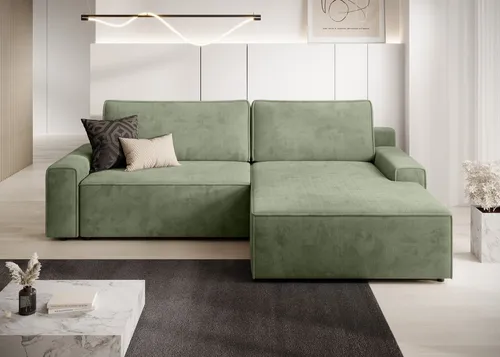 TRENDMANUFAKTUR Ecksofa Challenge - Schlafsofa mit Bettkasten, L-Form, 245 cm - Ecksofa in L-Form mit Wellenunterfederung für hohen Sitzkomfort, ausziehbare Liegefläche und beidseitig montierbare Recamiere. Ideal als platzsparendes Gästebett!
