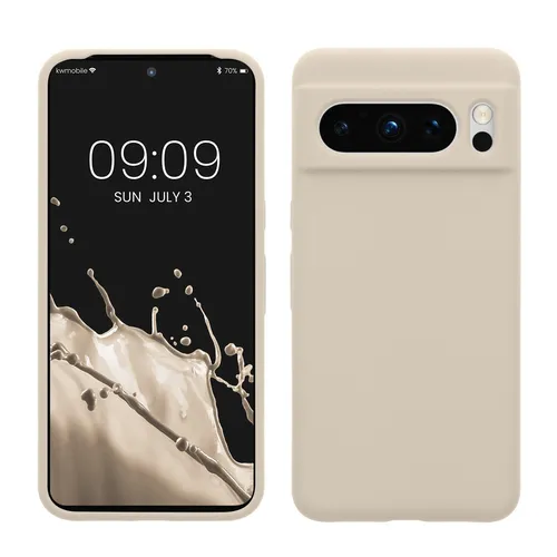 kwmobile Handyhülle für Google Pixel 8 Pro Hülle, für Pixel 8 Pro Case - Hülle Silikon - kabelloses Laden - Creme