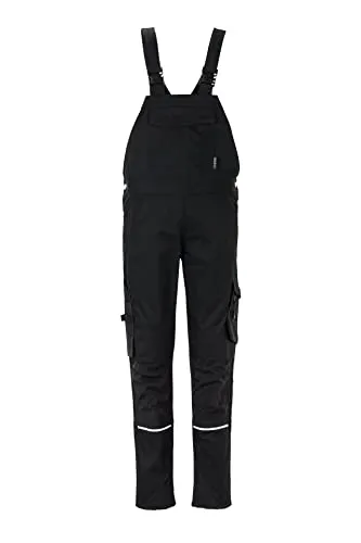Planam Norit Damen Latzhose schwarz, Größe 46 - Hosen für Damen, strapazierfähig und ideal für Arbeit und Freizeit mit praktischem Latzdesign.