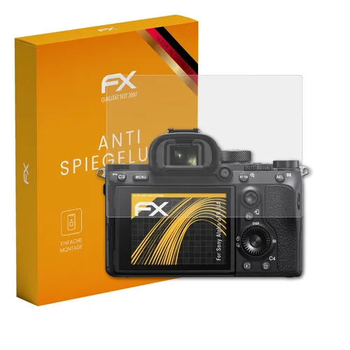 atFoliX 3x Panzerfolie für Sony Alpha a7R IIIA Schutzfolie matt&stoßfest Folie