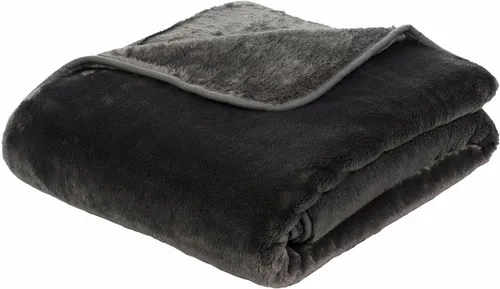 Gözze Premium Cashmere-Feeling Wohn- und Kuscheldecke 180 x 220 cm - Anthrazit - Bettdecken: Superweiche 180 x 220 cm Decke im modernen Anthrazit, ideal zum Einkuscheln und für erstklassige Wärmespeicherung dank 500 g/m².