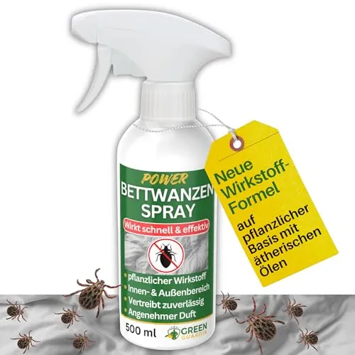 Green Guardia Bettwanzen Abwehrspray Power-Konzentrat 500 ml - Reinigungsmittel zur effektiven Bekämpfung von Bettwanzen – pflanzenbasierte Formel mit ätherischen Ölen, rückstandsfrei und ideal für Schlafzimmer, Matratzen und Polstermöbel.