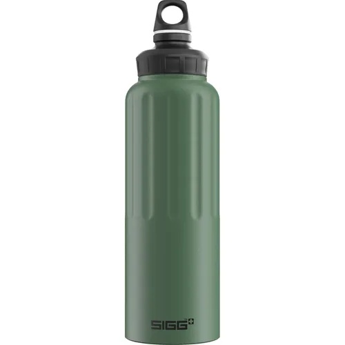 SIGG Alu Trinkflasche WMB Traveller Leaf Green - 1,5L - Trinkflasche, leicht und auslaufsicher, ideal für Sport & Outdoor. Klimaneutral zertifiziert und BPA-frei, perfekt für kohlensäurehaltige Getränke.