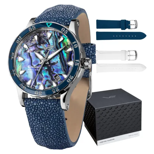 Vostok Europe Damenuhr Undine Automatik NH35-​515A757 - Armbanduhr für Damen mit sportlichem Design, 200 m wasserdicht, inklusive 3 Armbändern für individuelle Anpassung.