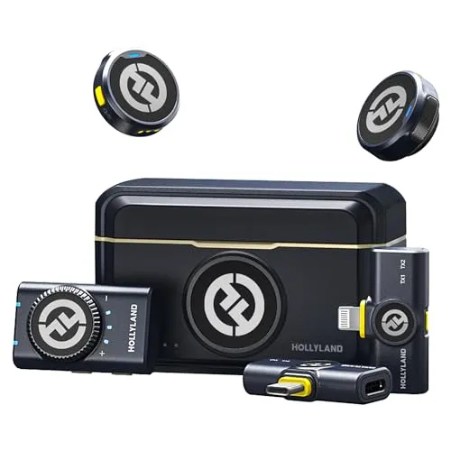 Hollyland Lark M2 - Ultraleichtes Wireless Lavalier Mikrofon - Mikrofone: Das Lark M2 wiegt nur 9 g und bietet bis zu 300 m Reichweite sowie 40 Stunden Akkulaufzeit für hochwertige Audioaufnahmen. Ideal für Vlogging und Interviews.