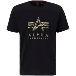Alpha Industries Camo PP T T-Shirt für Herren - T-Shirts für Herren mit Regular Fit, einzigartigem Camouflage Schaum Druck und stylischem roten Nackenband für einen modernen Look.